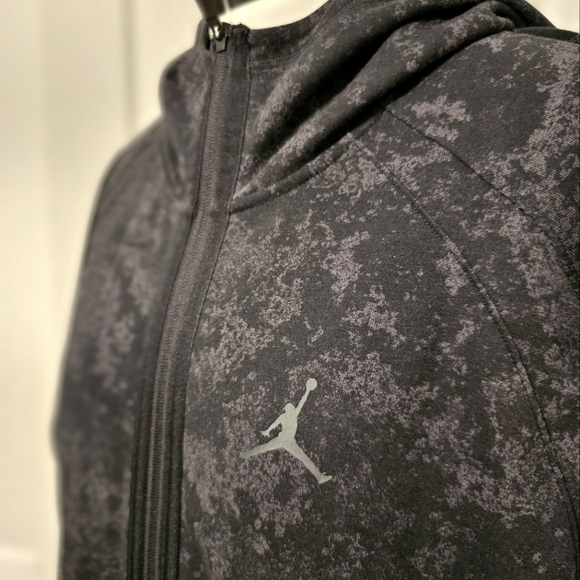 Men's Jordan Dri Fit Sport Air Fleece Hoodie Acid Wash Print Full Zip 2XL - Picture 2 of 14